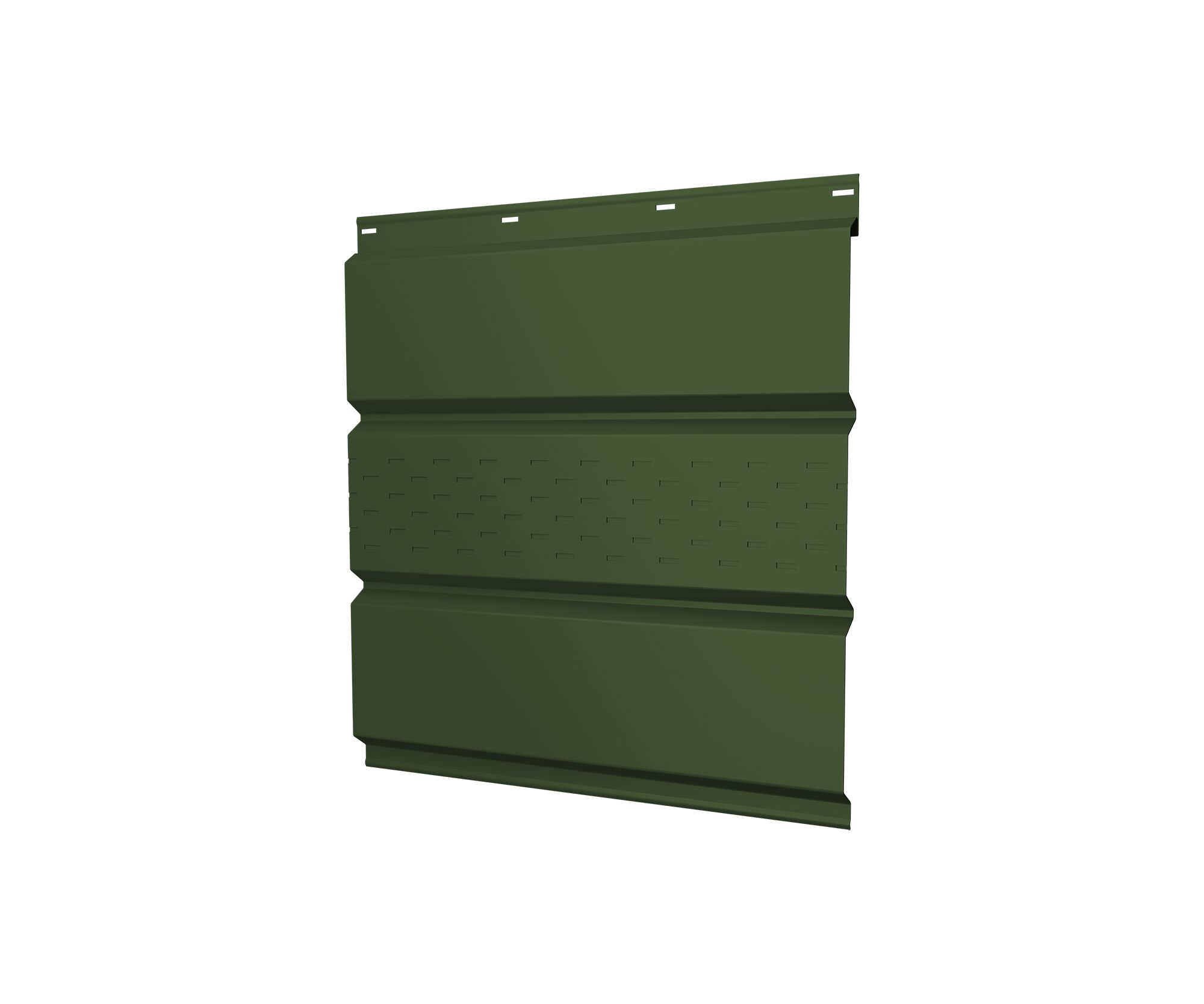 Софит металл центральная перфорация GL 0.50мм GreenCoat Pural Matt BT (темно-зеленый) RR11 {длины по спецификации} купить в Санкт-Петербурге