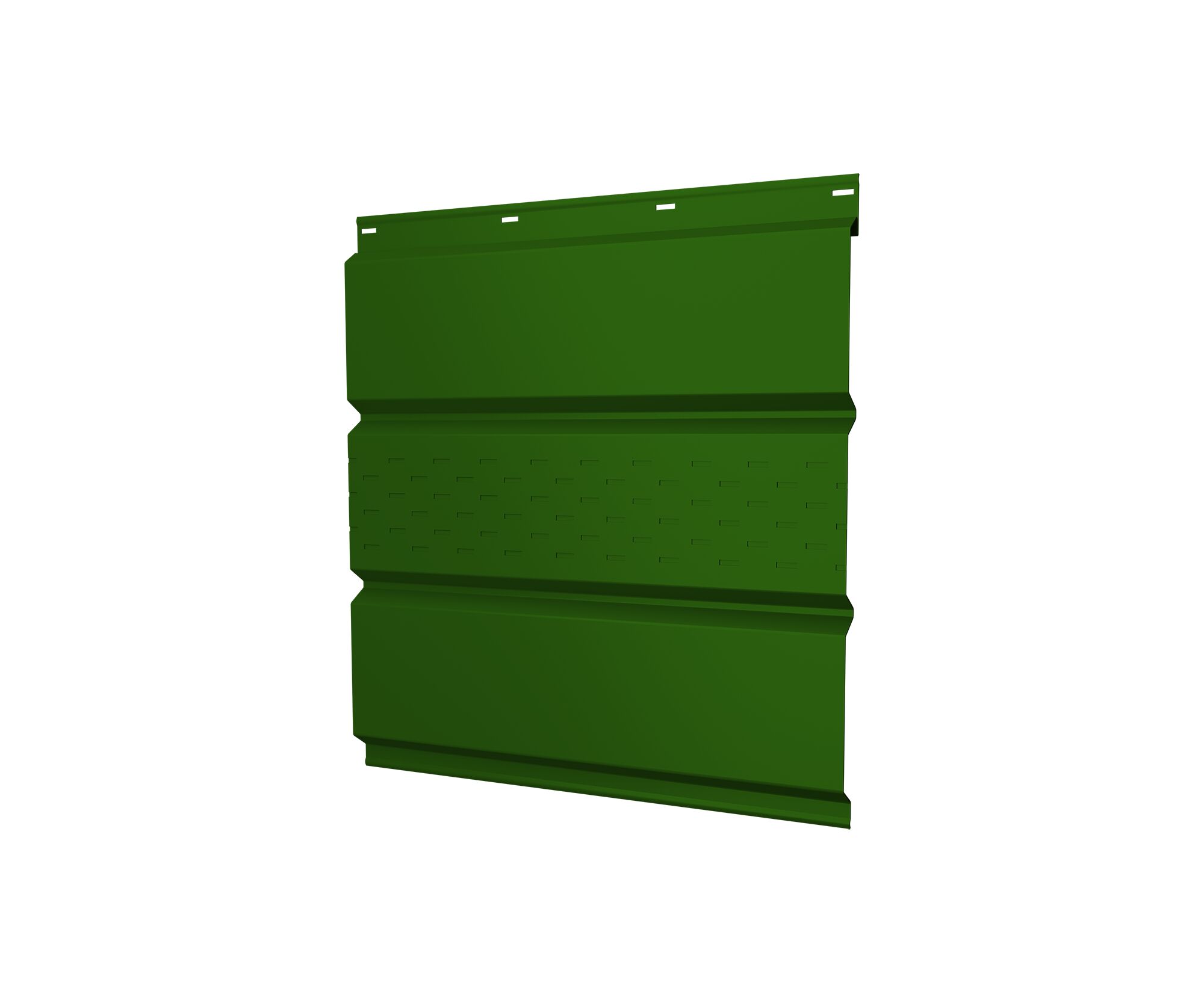 Софит металл центральная перфорация GL 0.45мм ПЭ (зеленый) 6002 {длины по спецификации} купить в Санкт-Петербурге