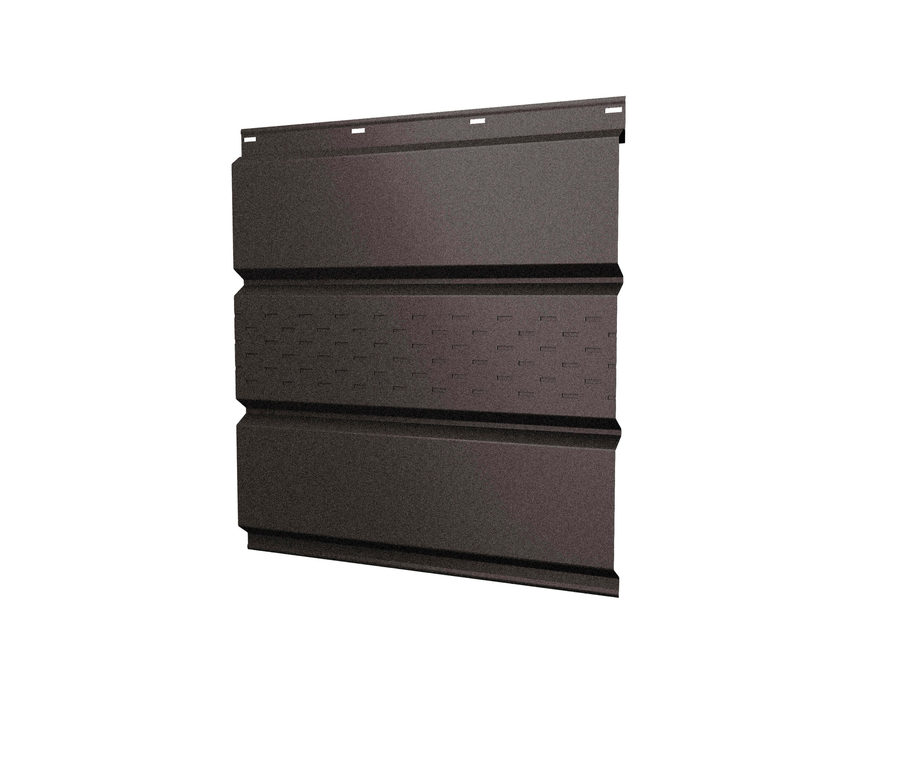 Софит металл центральная перфорация GL 0.45мм ПЭ (темно-коричневый) RR32 {длины по спецификации} купить в Санкт-Петербурге