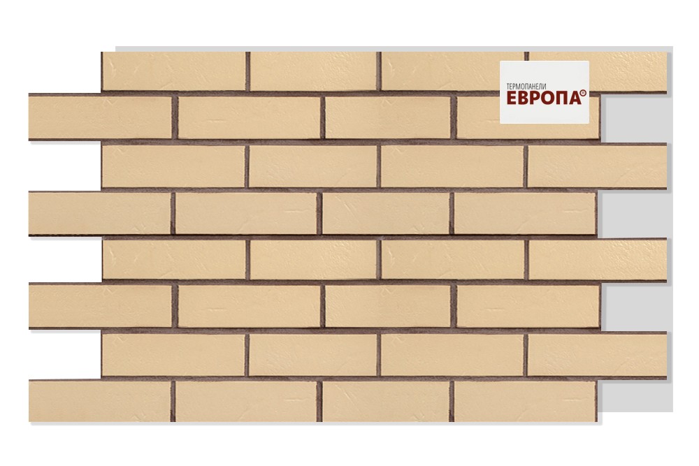 Термопанель рядовая ЕВРОПА ППС с плиткой АВС Alaska-beige genarbt 1000х650х100мм (0.65м2) купить в Санкт-Петербурге