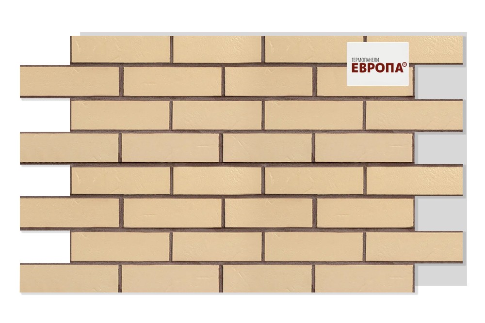 Термопанель рядовая ЕВРОПА ППС с плиткой АВС Objekta Beige genarbt 1000х650х60мм (0.65м2) купить в Санкт-Петербурге