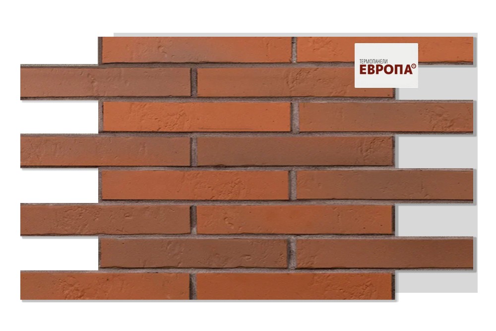 Термопанель рядовая ЕВРОПА ППС с плиткой АВС Naturbrand Schieferstruktur 1000х496х100мм (0.49м2) купить в Санкт-Петербурге