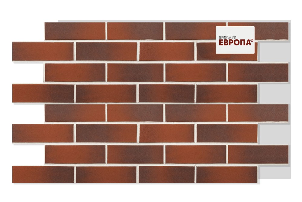 Термопанель рядовая ЕВРОПА ППС с плиткой АВС Naturbrand glatt 1000х650х100мм (0.65м2) купить в Санкт-Петербурге