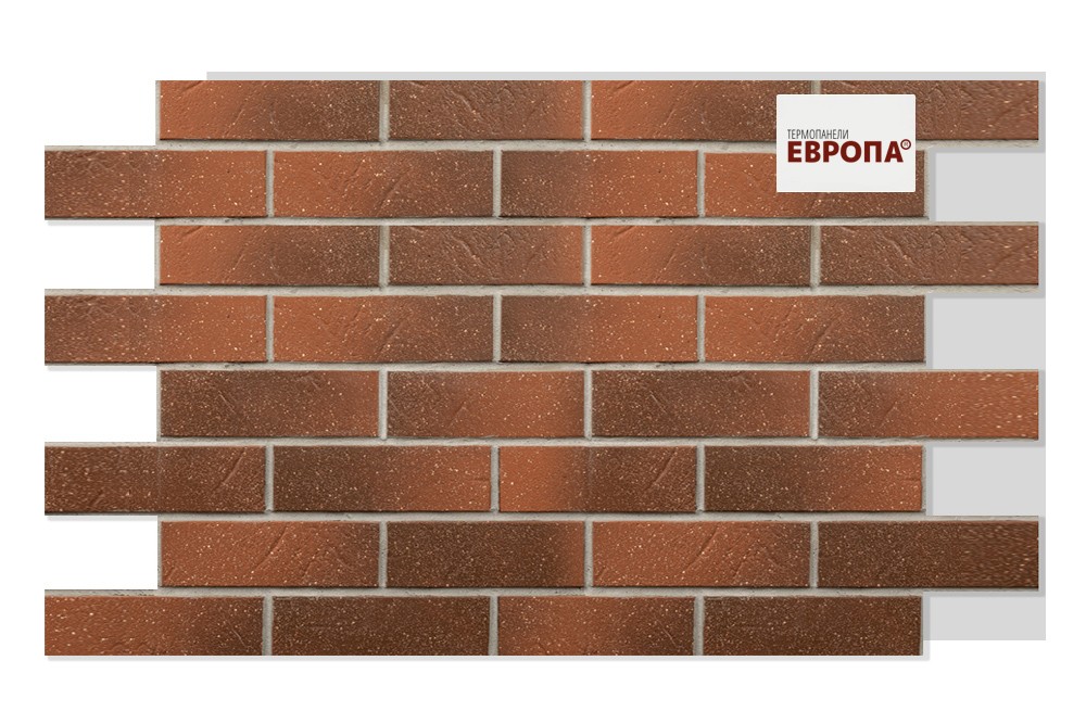 Термопанель рядовая ЕВРОПА ППС с плиткой АВС Rotbunt struktur 1000х650х60мм (0.65м2) купить в Санкт-Петербурге