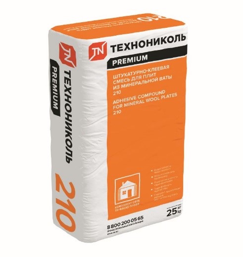 ТЕХНОНИКОЛЬ 210 25кг Смесь штукатурно-клеевая из минеральной ваты для плит (большая паллета) купить в Санкт-Петербурге