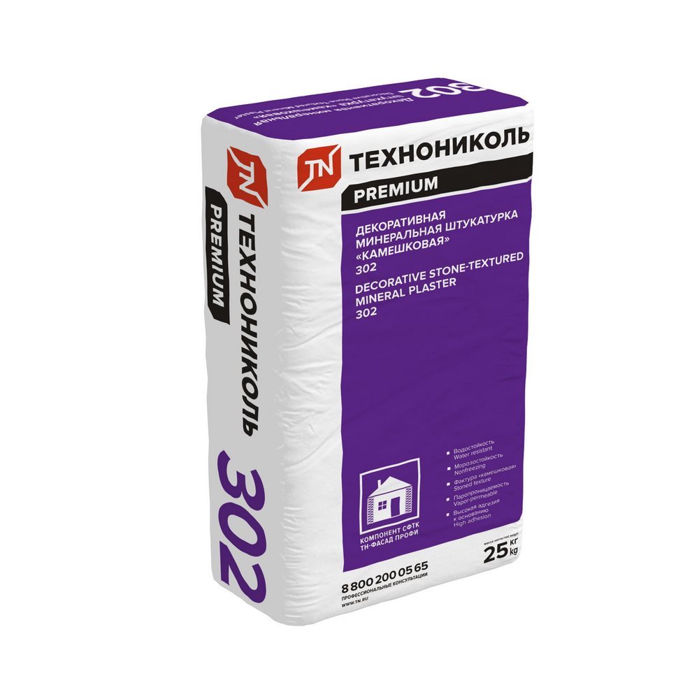 ТЕХНОНИКОЛЬ 302 25кг Штукатурка декоративная минеральная "камешковая" 1,5мм (большая паллета) купить в Санкт-Петербурге