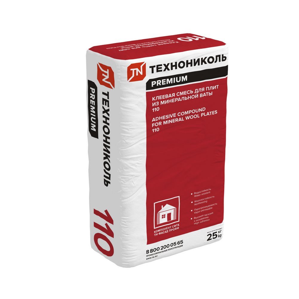 ТЕХНОНИКОЛЬ 110 25кг Смесь клеевая из минеральной ваты для плит зима (большая паллета) купить в Санкт-Петербурге