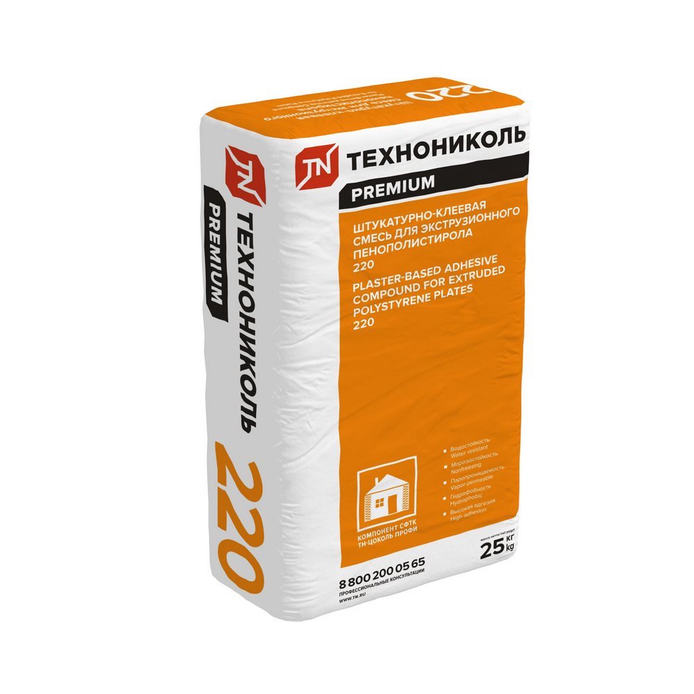 ТЕХНОНИКОЛЬ 220 25кг Смесь штукатурно-клеевая из экструзионного пенополистирола для плит (больш пал) купить в Санкт-Петербурге