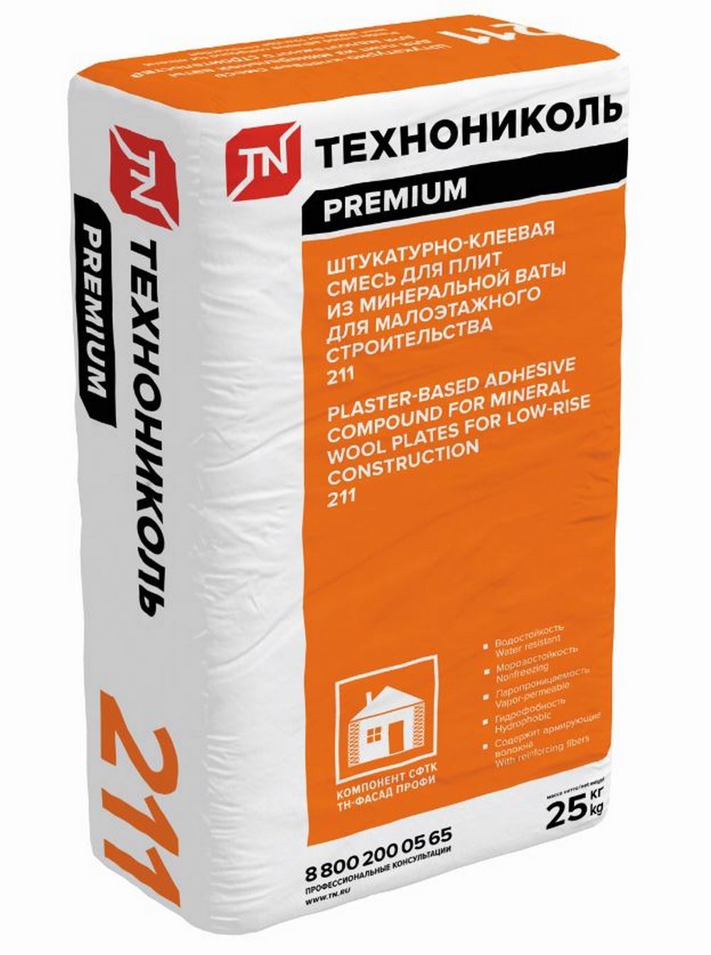 ТЕХНОНИКОЛЬ 211 25кг Смесь штукатурно-клеевая из минеральной ваты для плит купить в Санкт-Петербурге