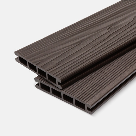 Доска террасная МПК пустотелая с пазом брашир с тиснением шоколад 150х18х3000мм Мастодек купить в Санкт-Петербурге