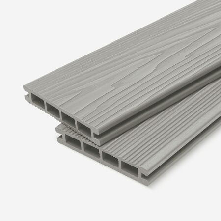 Доска террасная МПК пустотелая с пазом брашир с тиснением светло-серый 140х25х3000мм Мастодек купить в Санкт-Петербурге