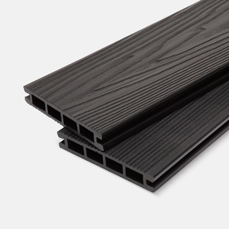 Доска террасная МПК пустотелая с пазом брашир с тиснением антрацит 140х25х3000мм Мастодек купить в Санкт-Петербурге