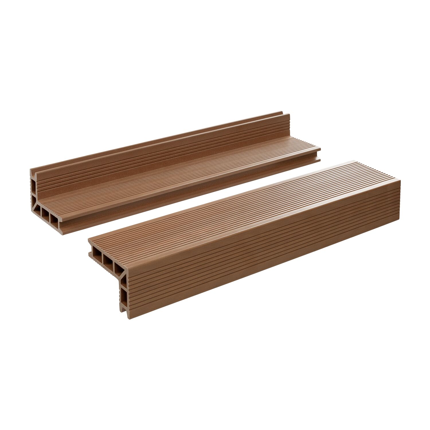 Угловой элемент универсальный GRINDERDECO, ДПК, для окантовки периметра и лестниц, подходит для доски 25мм, двухсторонняя обработка глянцевая,105х65х3000мм купить в Санкт-Петербурге