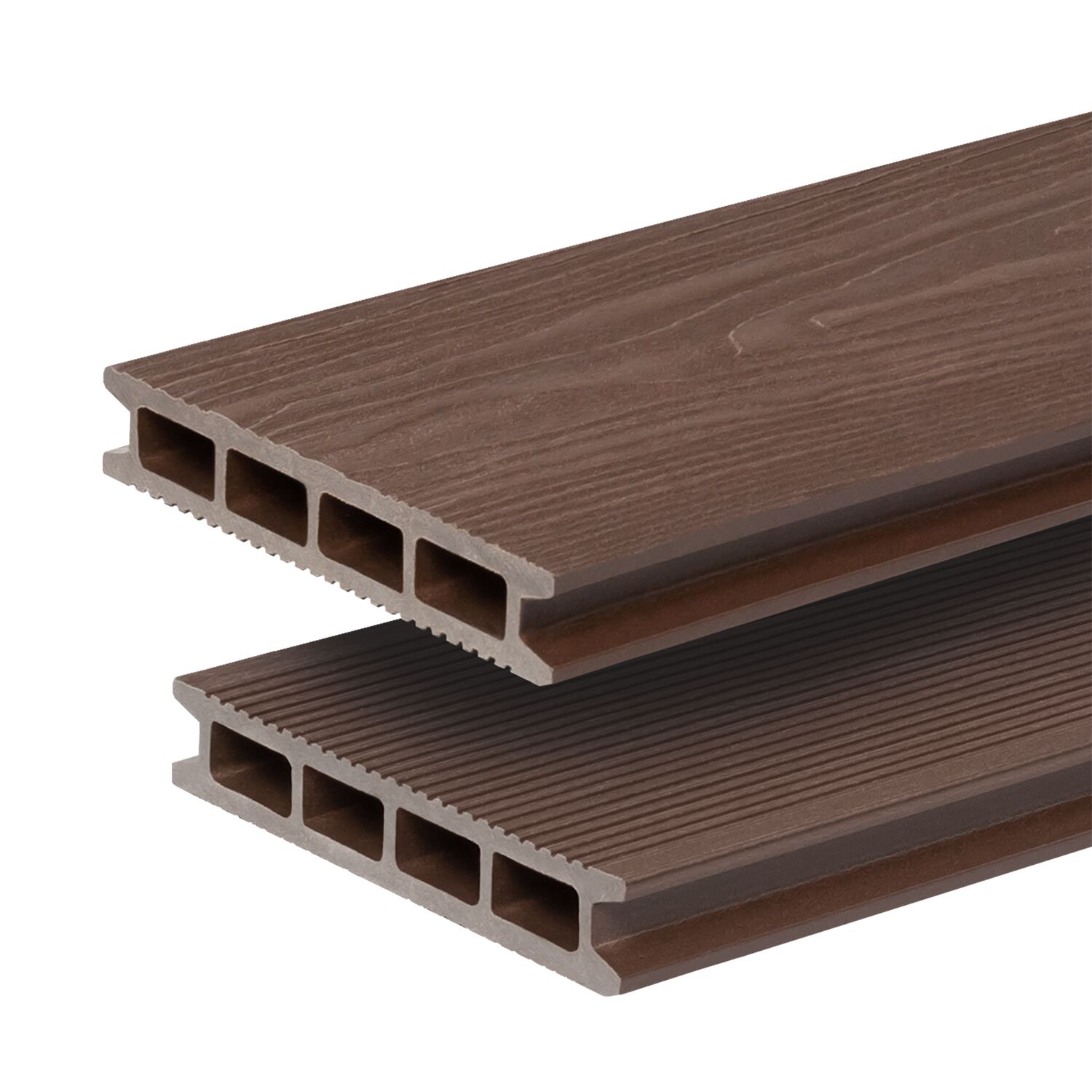 Террасная доска GRINDERDECO, ДПК, орех, 3D тиснение "дуб", 150х25х3000мм купить в Санкт-Петербурге