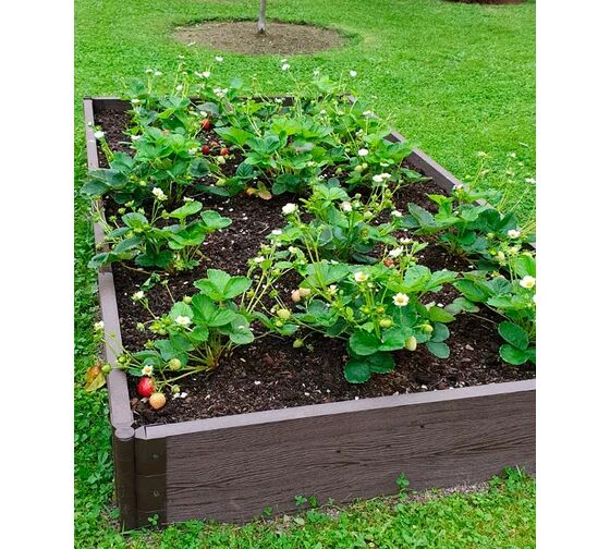 Ограждение для грядки (со стяжкой) из ДПК ВД 3D тиснение под дерево палисандр h200мм 800х1500мм купить в Санкт-Петербурге