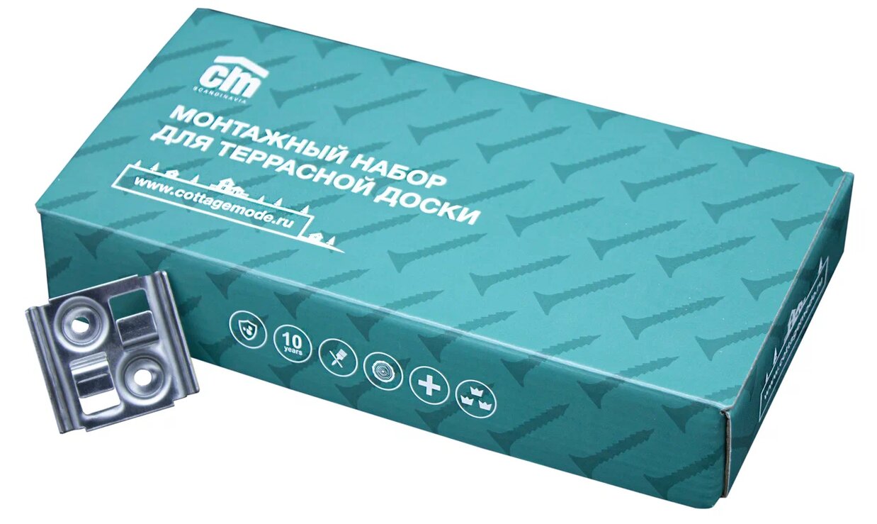 Монтажный набор металлический CM Decking д/серий NATUR,MIX,ZEBRANO,REVERSE (клипсы 45 шт.) купить в Санкт-Петербурге