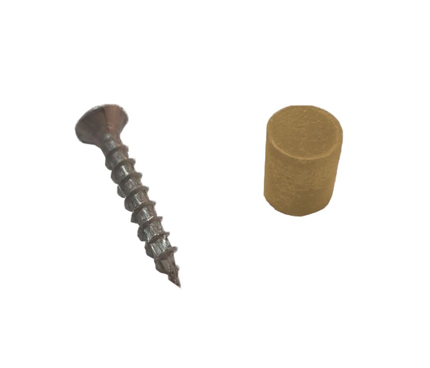 Комплект скрытого крепежа (10 заглушек+ 10 саморезов) Дуб Севилья 8х10мм купить в Санкт-Петербурге