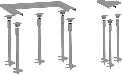 Комплект для монтажа фундамента откатных ворот на винтовых стойках Люкс купить в Санкт-Петербурге