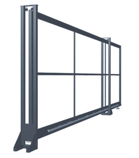 Ворота откатные под автоматику ЛЮКС без наполнения для проема 4000х2000мм с комплектом установки цинко-полимерное покрытие + ППК RAL 7024 купить в Санкт-Петербурге