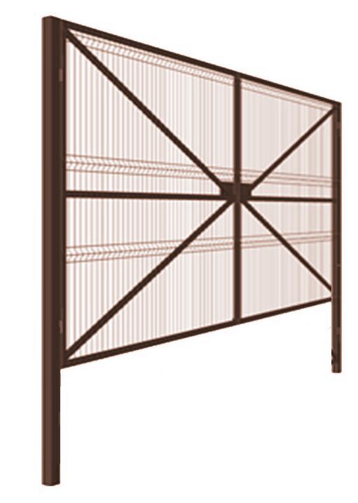 Ворота распашные панель 3D труба проф. 40х20 мм Ш-4000мм В-1900мм столбы 80х80х2000мм открытие наружу ППК купить в Санкт-Петербурге