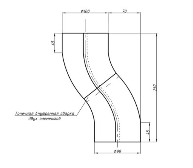S-обвод ASD D100 PU aquAsystem купить в Санкт-Петербурге