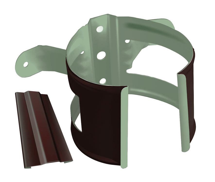 Хомут кронштейн трубы на дерево уши D90 GL ПЭ Matt купить в Санкт-Петербурге