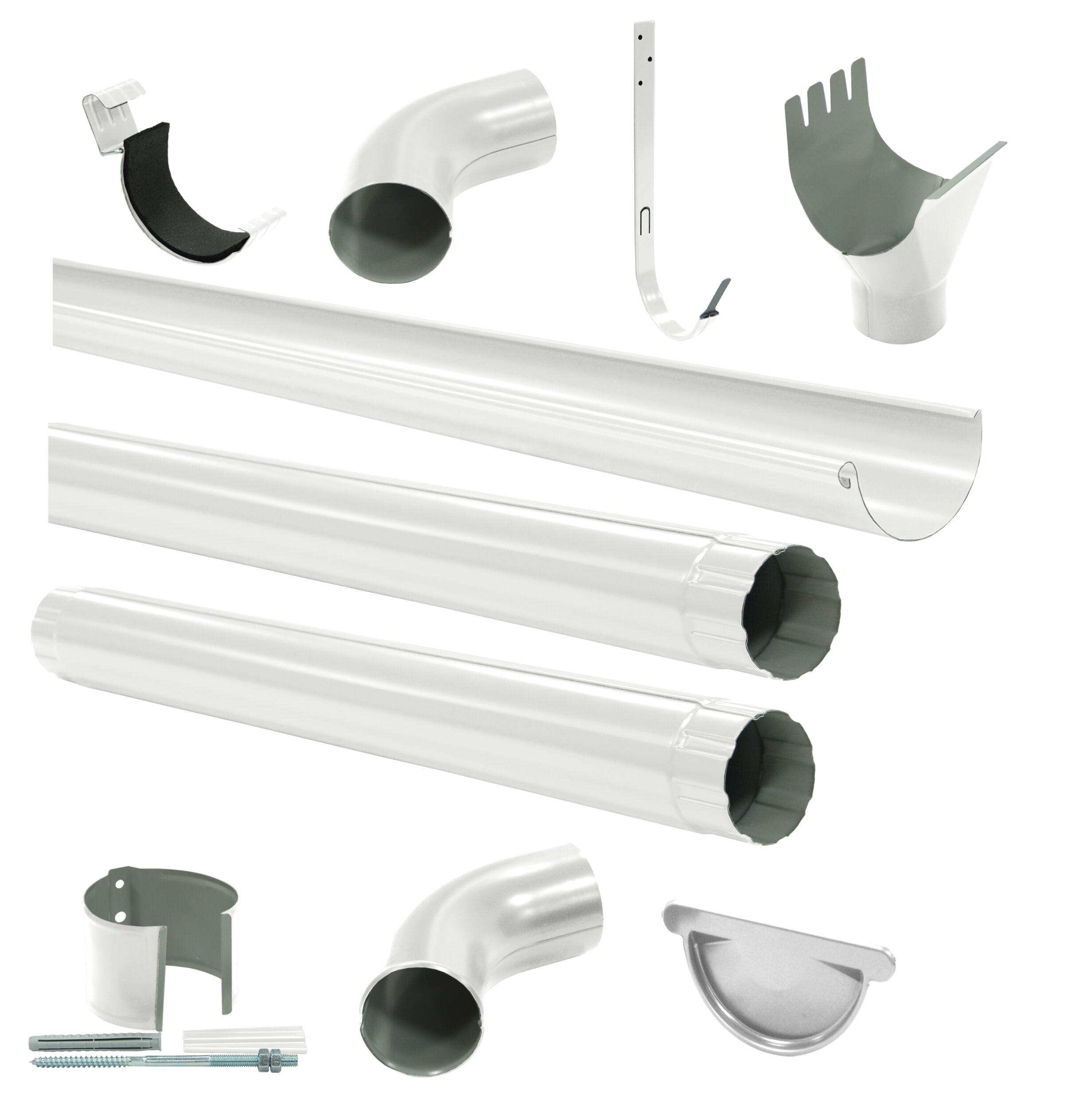 Комплект водостока D125/90 белый (9003) 6м/3м GrandLine ПЭ купить в Санкт-Петербурге