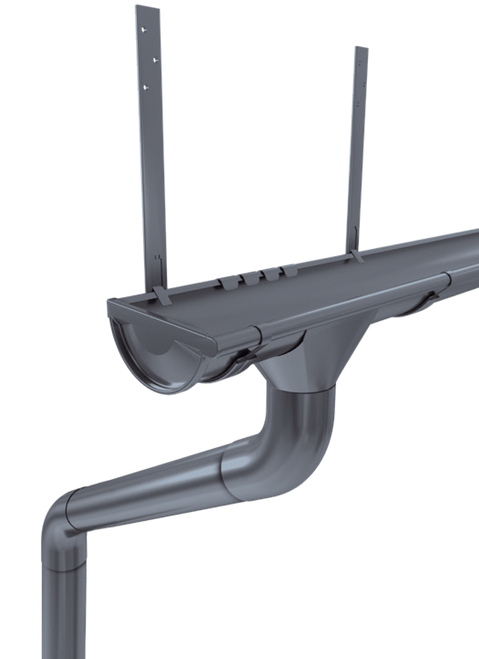 Комплект водостока D125/90 темно-серый (7024) 6м/3м GrandLine ПЭ купить в Санкт-Петербурге