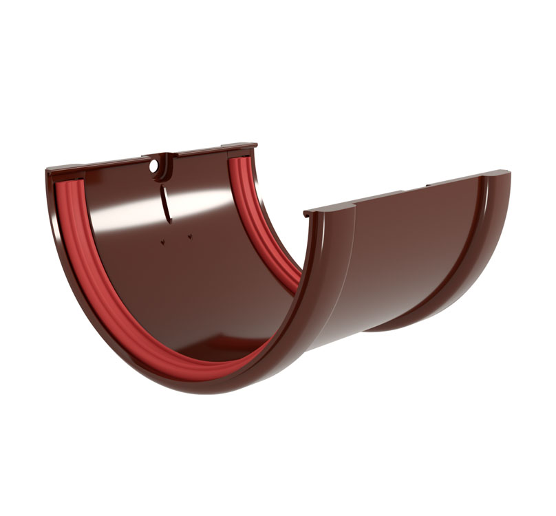 Соединитель желоба D120 шоколадный (8017) ПВХ GrandLine Классика купить в Санкт-Петербурге