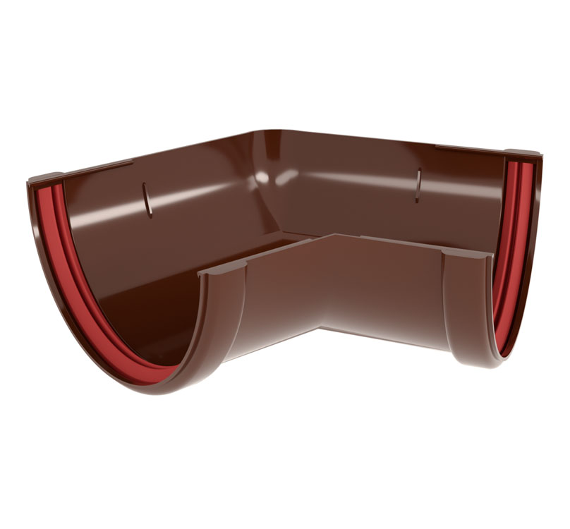 Угол желоба универсальный 135° D120 шоколадный (8017) ПВХ GrandLine Классика купить в Санкт-Петербурге