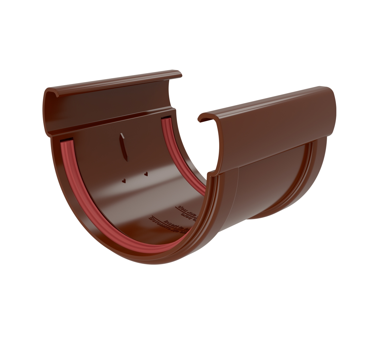 Соединитель желоба D135 шоколадный (8017) ПВХ GrandLine Дизайн купить в Санкт-Петербурге