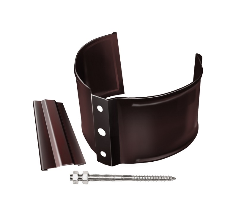 Хомут трубы металлический на кирпич (метиз) D90 шоколадный (8017) ПВХ GrandLine Дизайн/Классика купить в Санкт-Петербурге