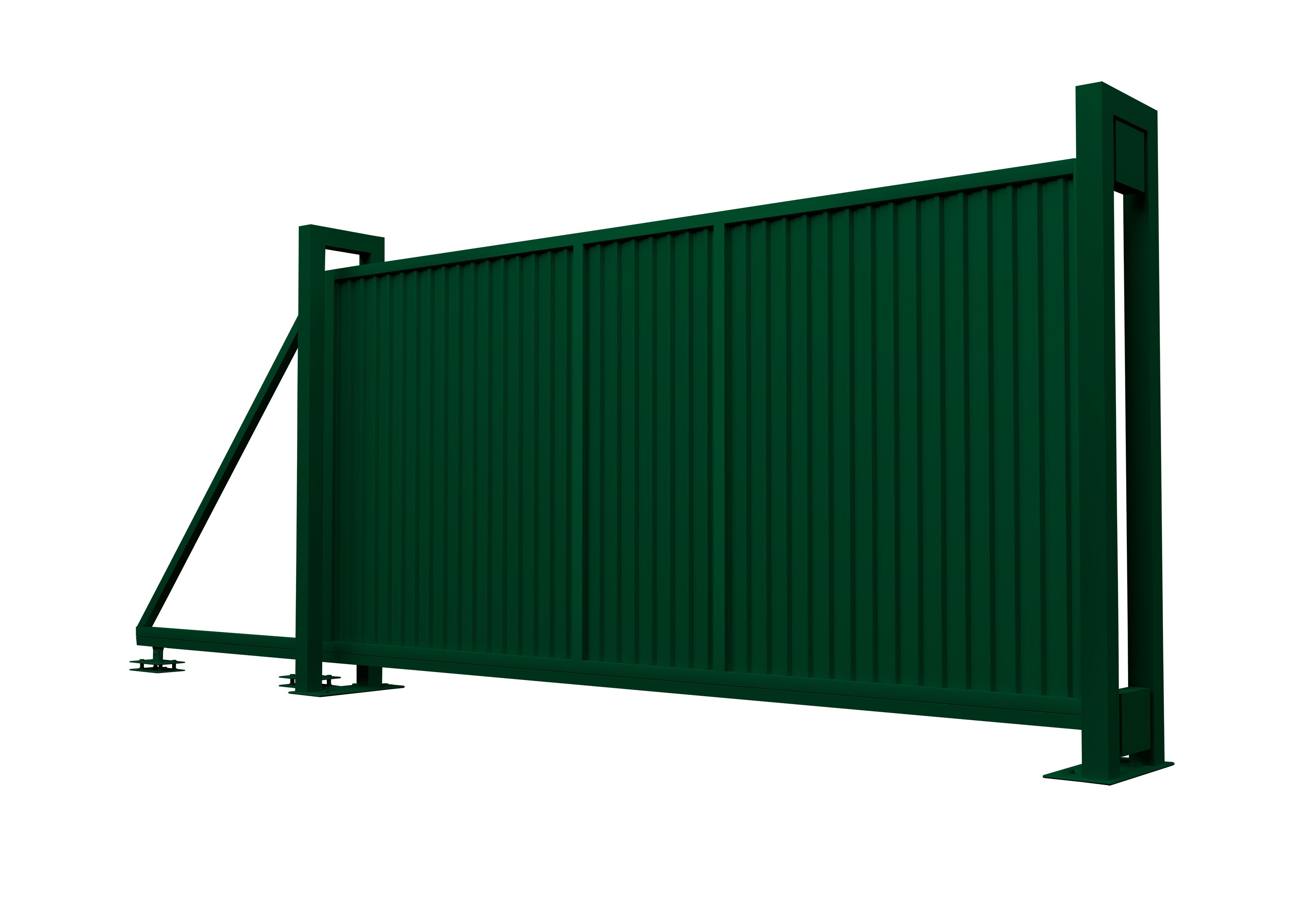 Ворота откатные Estet 2000х4500мм 6005 темно-зеленый Grand Line купить в Санкт-Петербурге