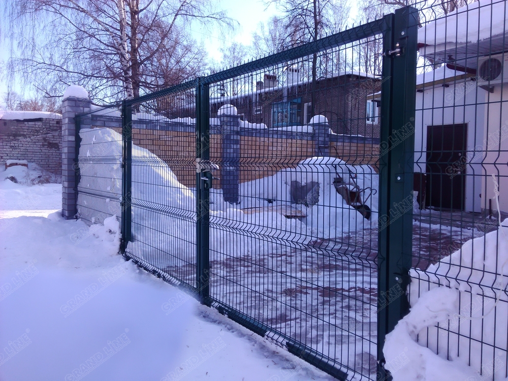 Ворота распашные Profi 1730х4000мм 6005 темно-зеленый Grand Line купить в Санкт-Петербурге