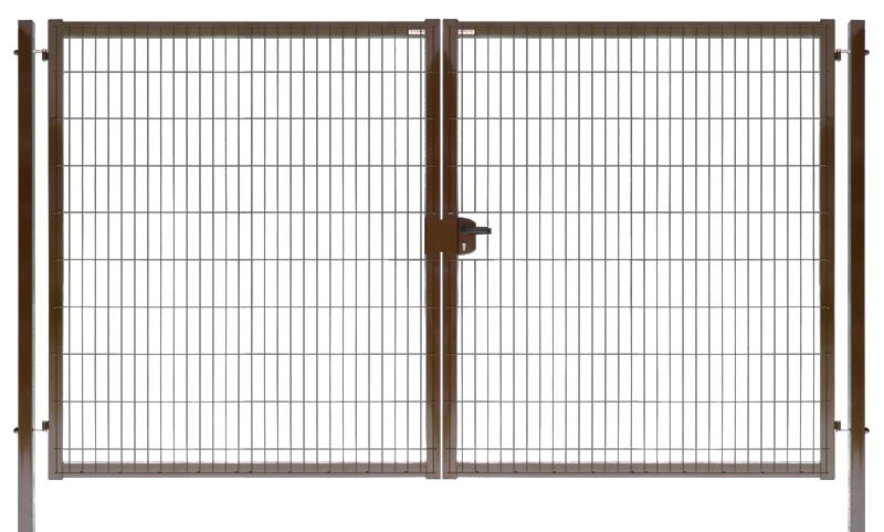 Ворота распашные Medium New Lock 1730х3500мм 8017 коричневый Grand Line купить в Санкт-Петербурге