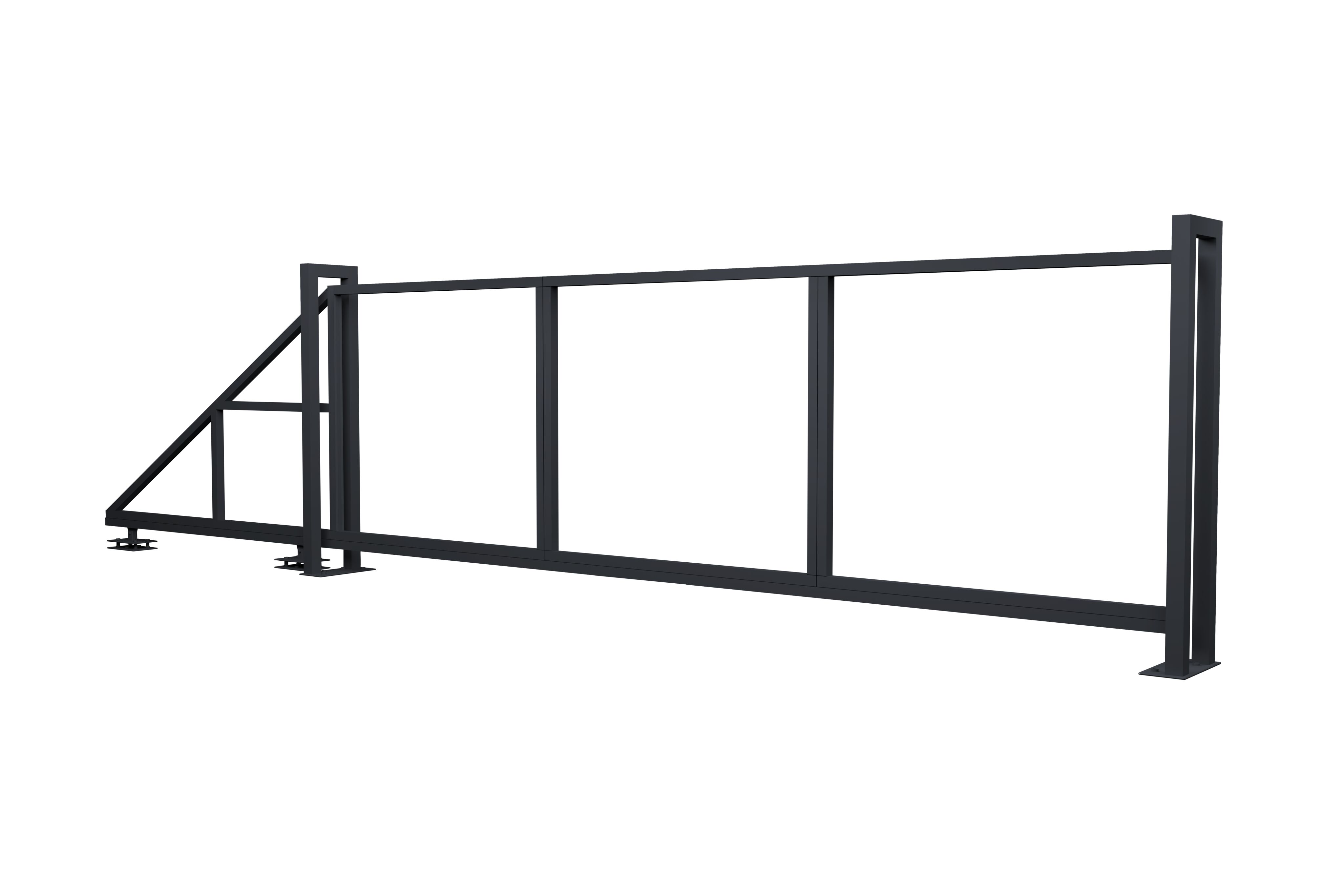 Ворота Жалюзи откатные 2000х5000мм 7024 темно-серый без заполнения Grand Line купить в Санкт-Петербурге