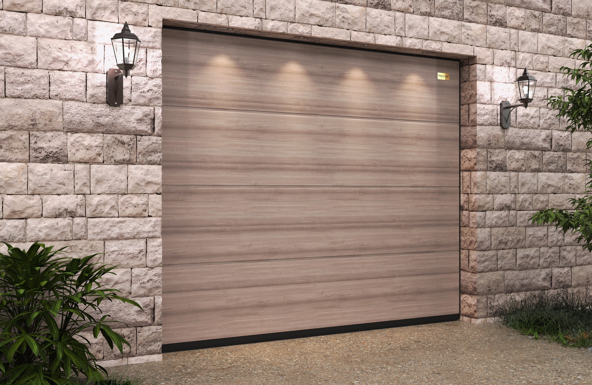 Ворота гаражные секционные Prestige Lux L-гофр smooth 2500х2500мм ALUTECH купить в Санкт-Петербурге