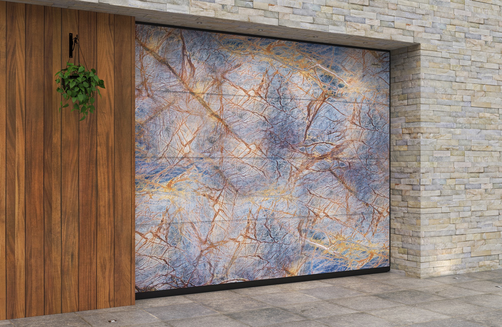 Ворота гаражные секционные Prestige Lux L-гофр smooth 2500х2125мм ALUTECH купить в Санкт-Петербурге