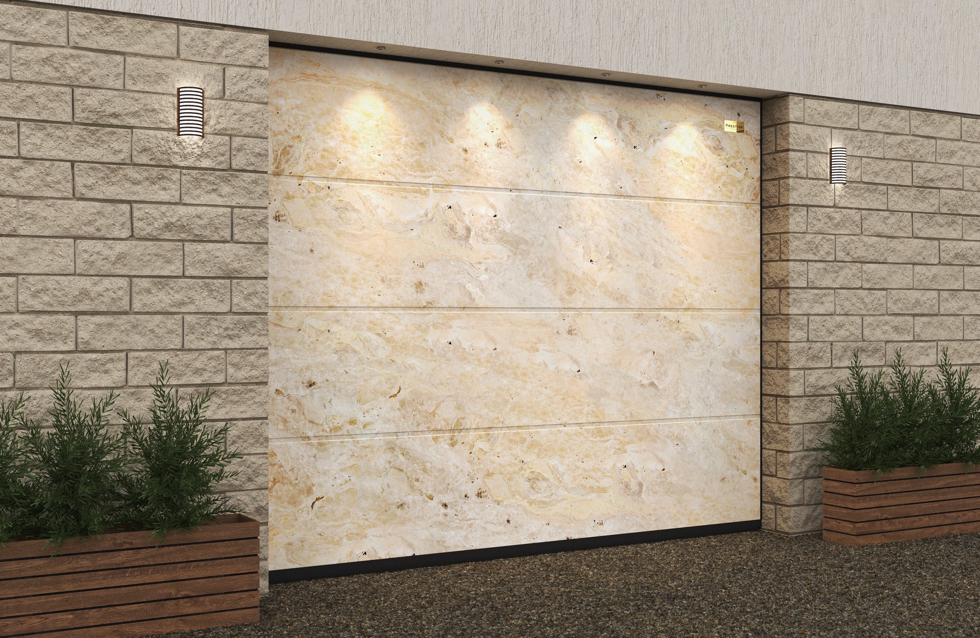 Ворота гаражные секционные Prestige Lux L-гофр smooth 3000х3000мм ALUTECH купить в Санкт-Петербурге