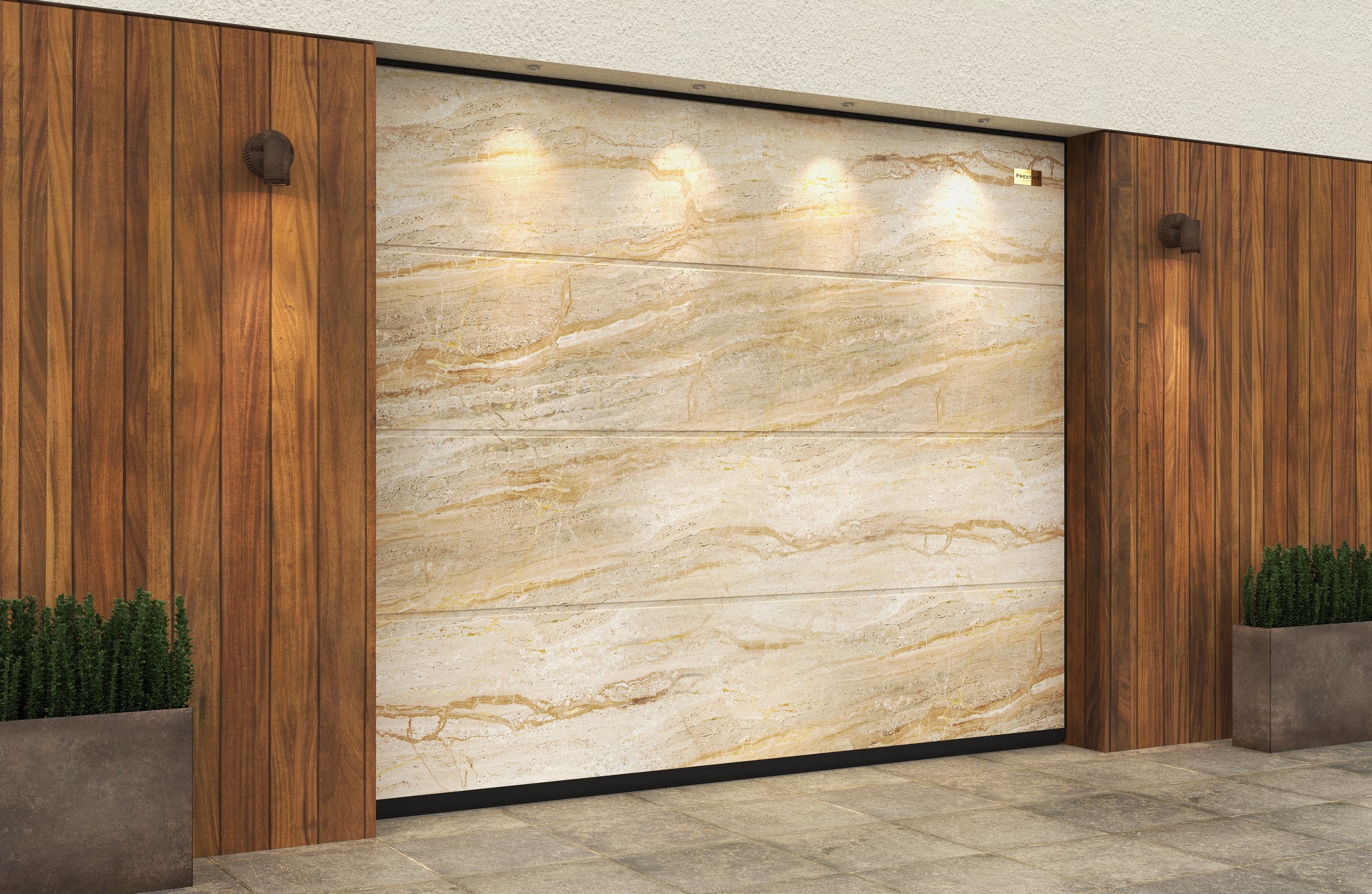 Ворота гаражные секционные Prestige Lux L-гофр smooth 2500х2250мм ALUTECH купить в Санкт-Петербурге