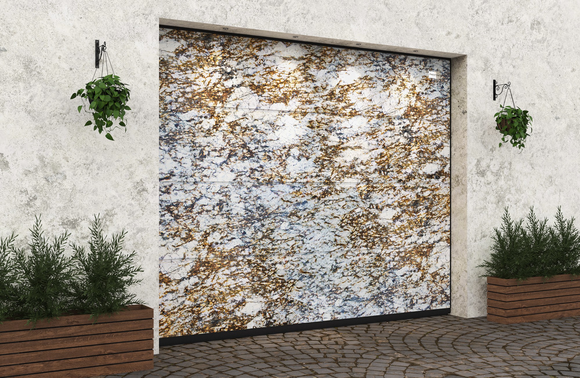 Ворота гаражные секционные Prestige Lux L-гофр smooth 2500х2500мм ALUTECH купить в Санкт-Петербурге