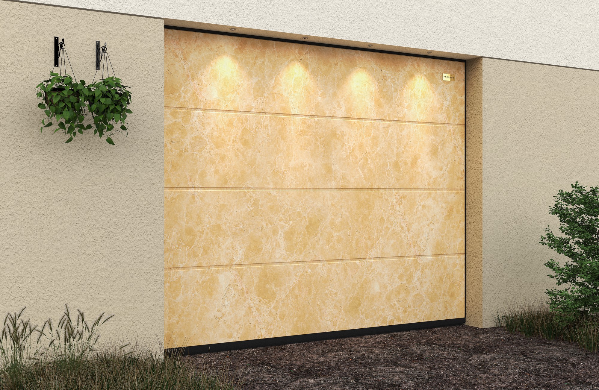 Ворота гаражные секционные Prestige Lux L-гофр smooth 2500х2250мм ALUTECH купить в Санкт-Петербурге