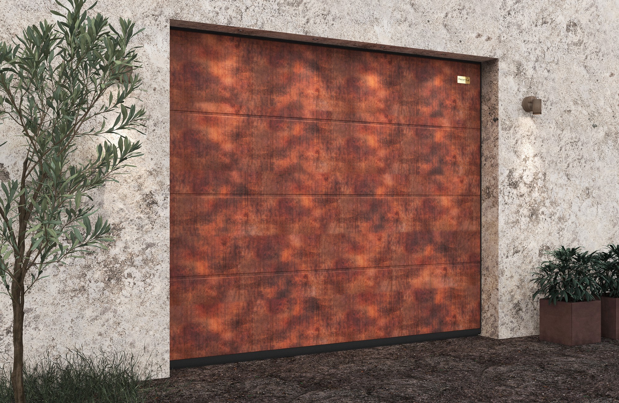 Ворота гаражные секционные Prestige Lux L-гофр smooth 2500х2125мм ALUTECH купить в Санкт-Петербурге