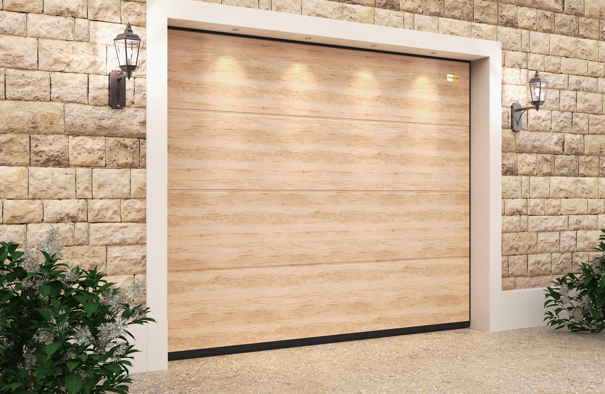 Ворота гаражные секционные Prestige Lux L-гофр smooth 2500х2250мм ALUTECH купить в Санкт-Петербурге