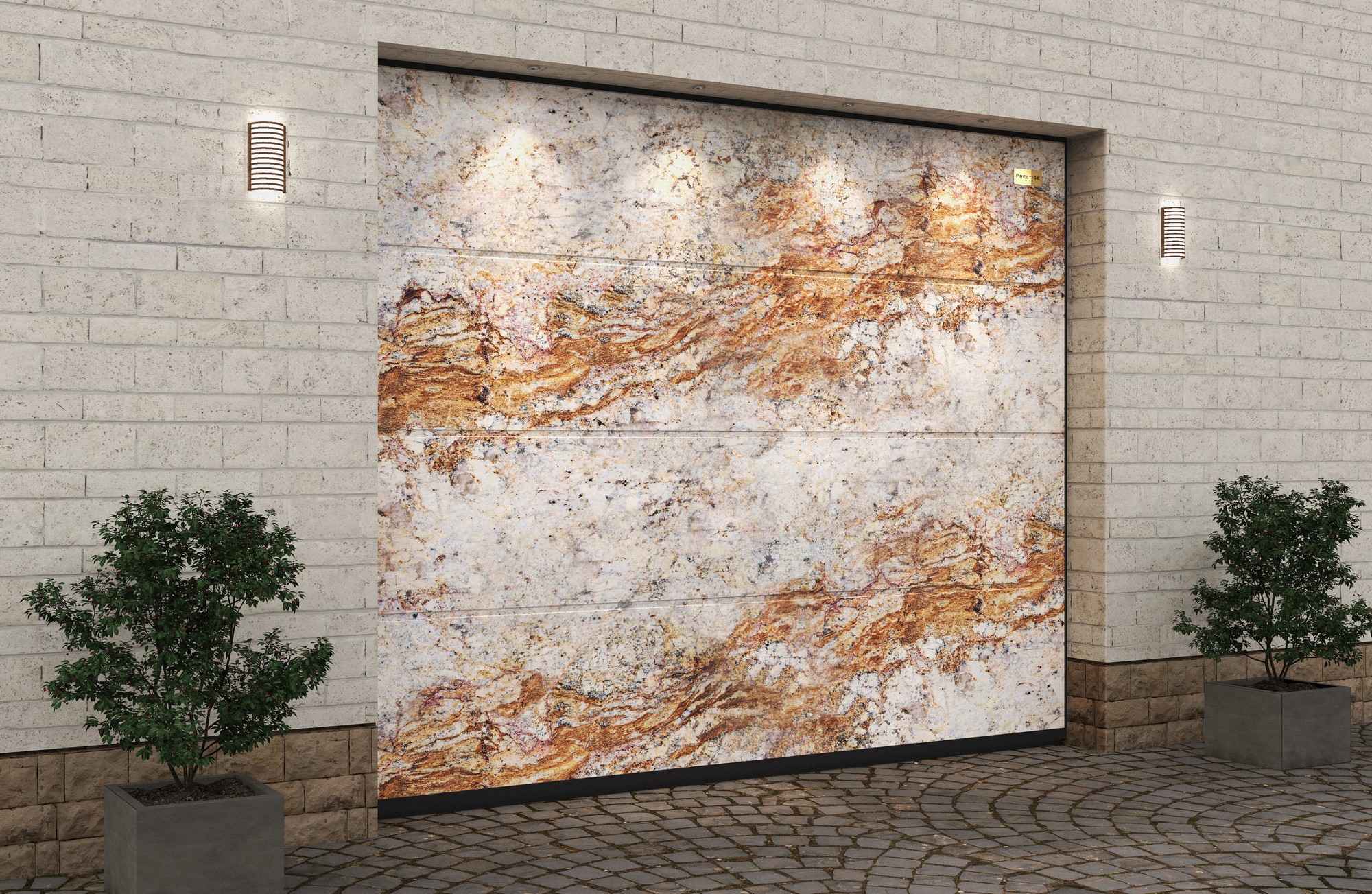 Ворота гаражные секционные Prestige Lux L-гофр smooth 2500х2125мм ALUTECH купить в Санкт-Петербурге