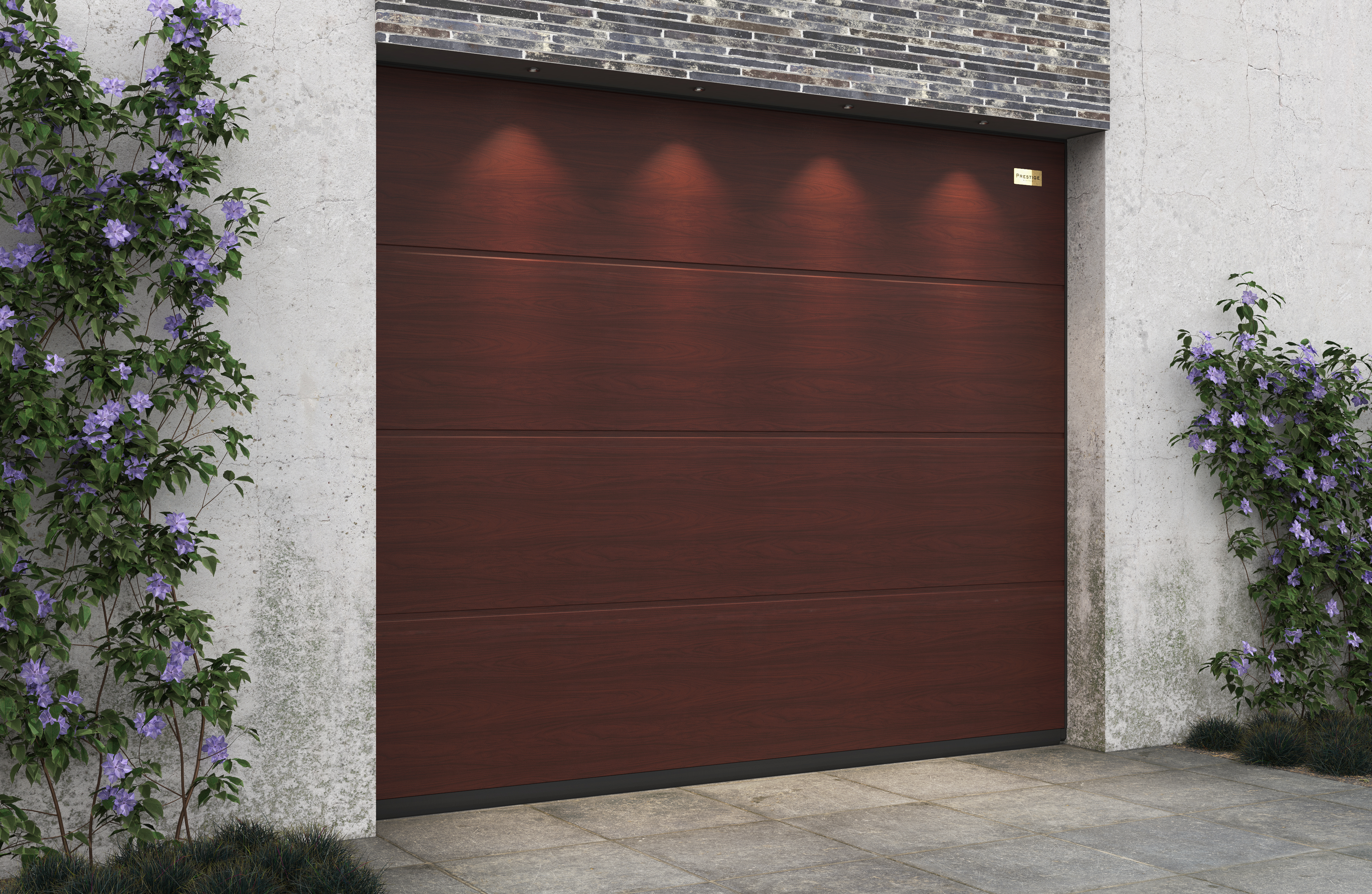 Ворота гаражные секционные Prestige Lux L-гофр smooth 2500х2500мм ALUTECH купить в Санкт-Петербурге