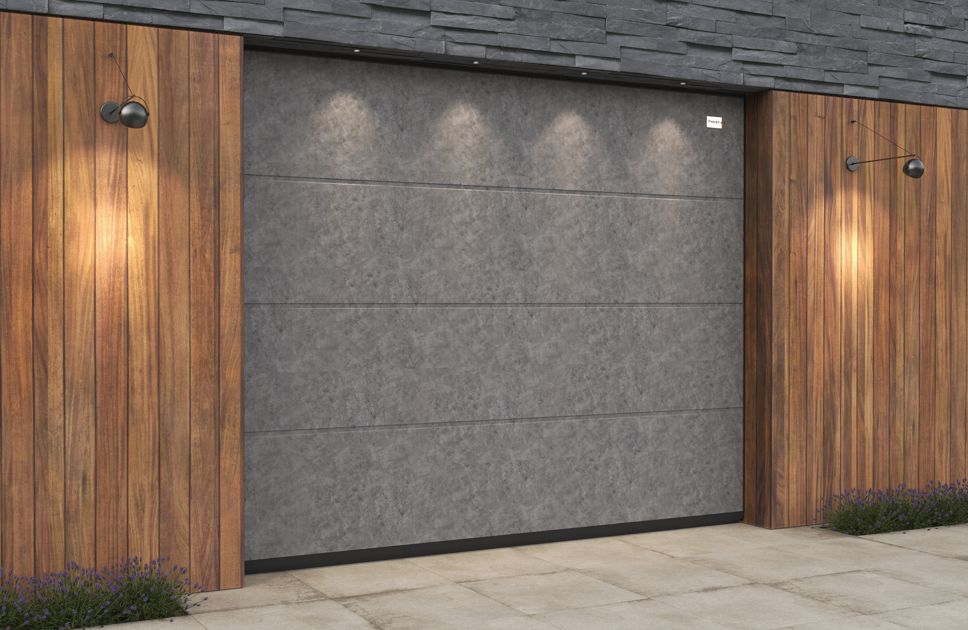 Ворота гаражные секционные Prestige Lux L-гофр smooth 3000х3000мм ALUTECH купить в Санкт-Петербурге