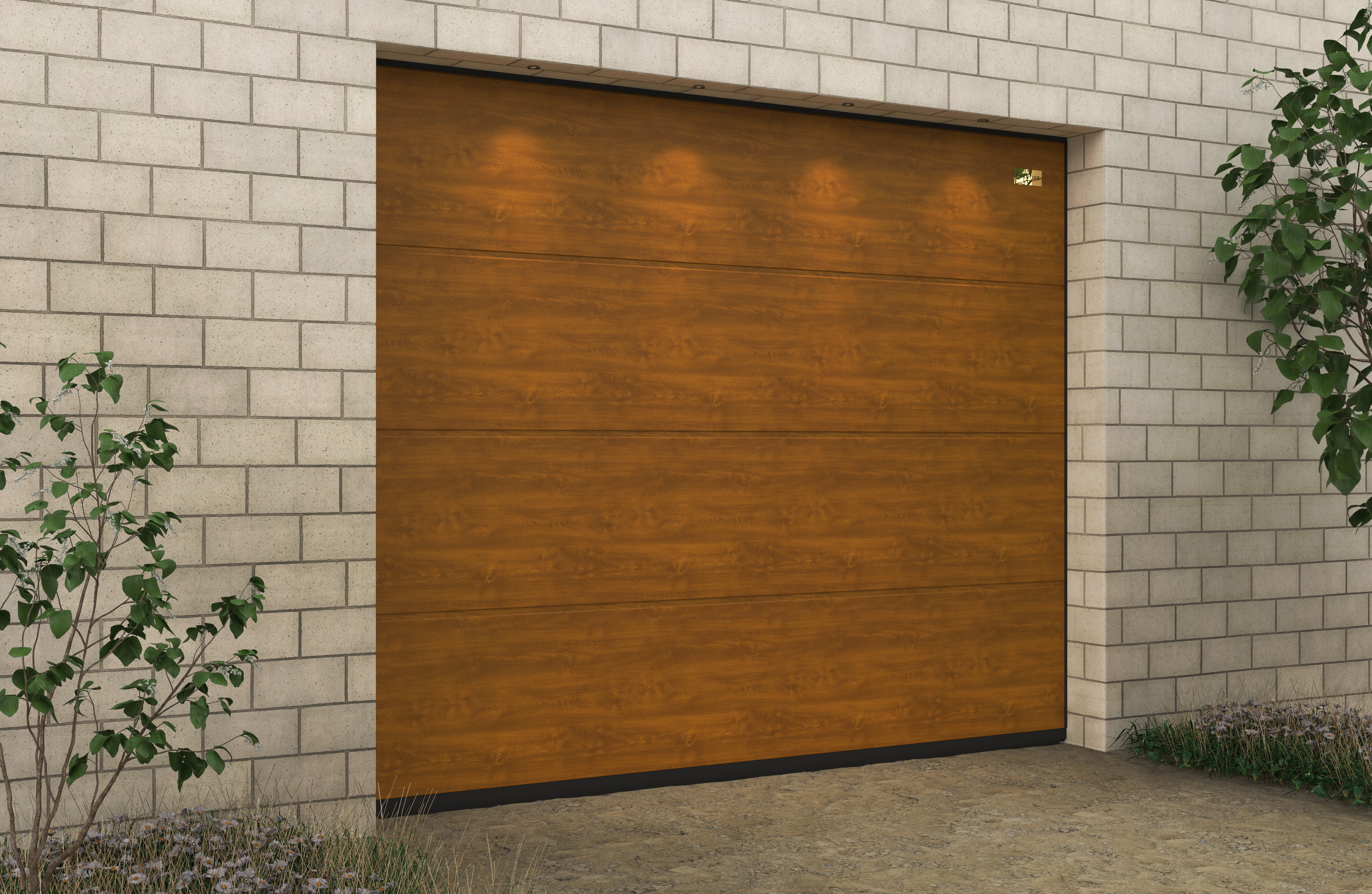 Ворота гаражные секционные Prestige Lux L-гофр smooth 2500х2125мм ALUTECH купить в Санкт-Петербурге