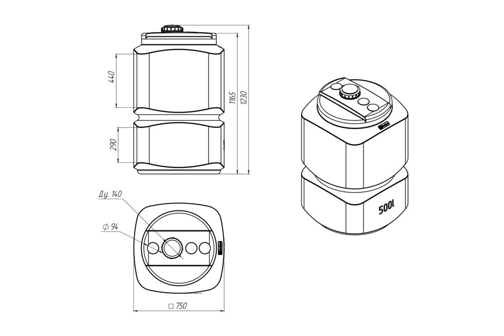 Ёмкость L 500 oil белый купить в Санкт-Петербурге