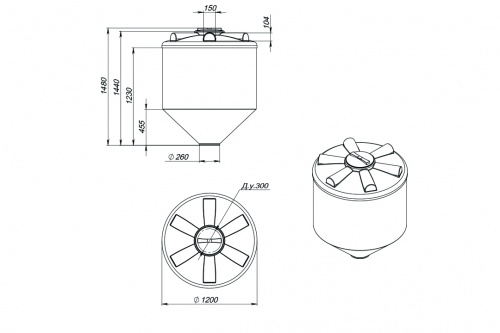 Емкость ФМ 1000 л с крышкой с дыхательным клапаном Новинка купить в Санкт-Петербурге